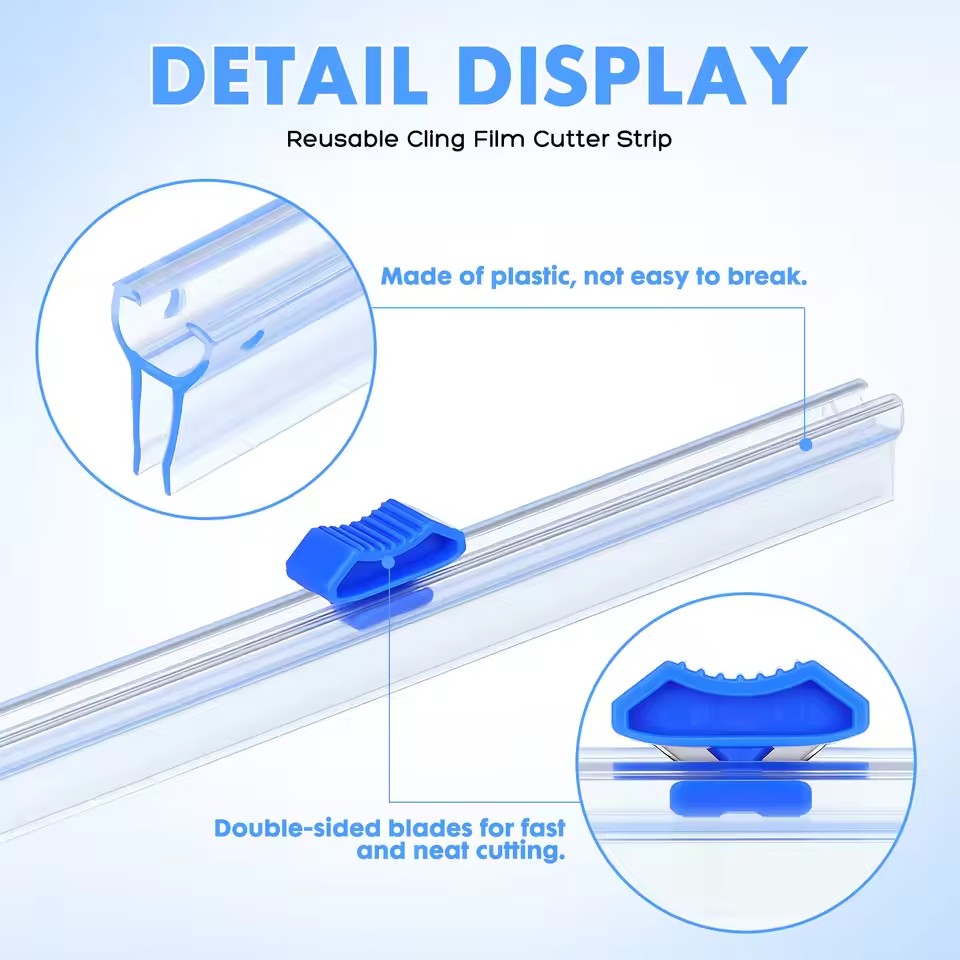 1PC Reusable Plastic Wrap Dispensers and Foil Film Cutter Food Cling Film Cutter Food Wrap Dispenser Cutter Kitchen Tool