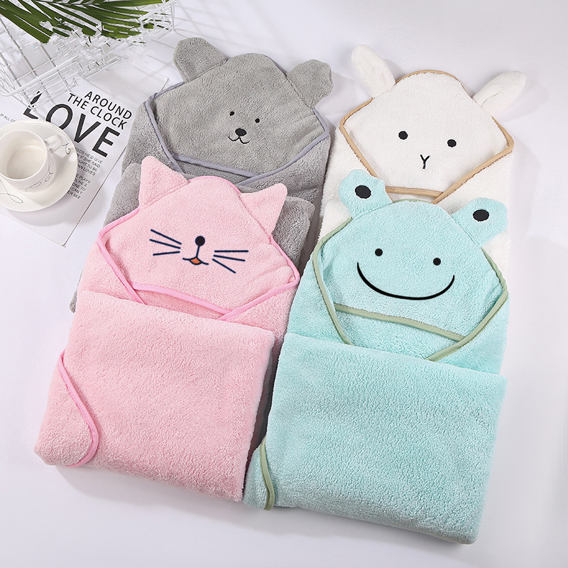 Baby Bath Towel With hood Blanket Swaddling Newborn Bathroom Products