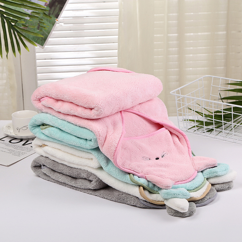 Baby Bath Towel With hood Blanket Swaddling Newborn Bathroom Products