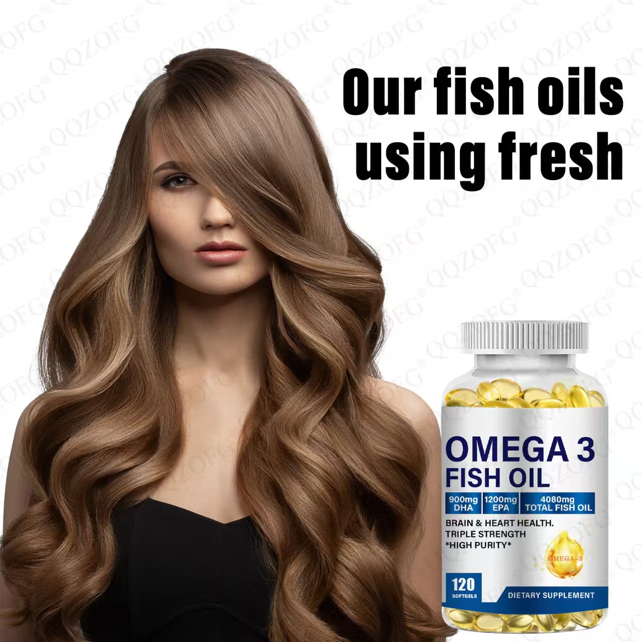 Omega-3 Fish Oil Softgel Capsules 120 Count Supplement for Immune Support & Daily Wellness