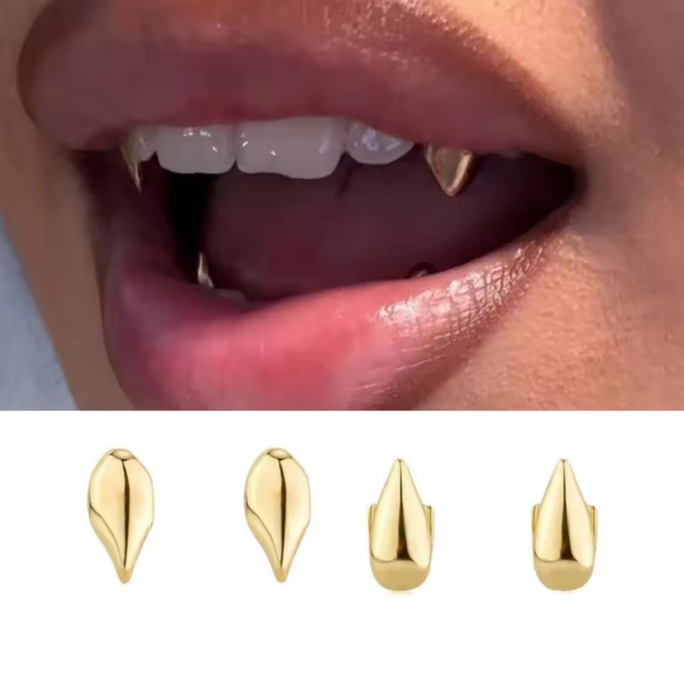 Personalized Tooth Decoration: Smooth Surface, Small Tiger Teeth, Pointed Teeth, Upper And Lower Tooth Decoration, Funny Vampire
