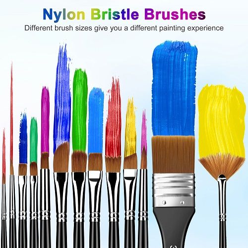 Paint Brushes Set, 18pcs Wooden Handles Artist Brushes with Art Brush Case for Oil Painting