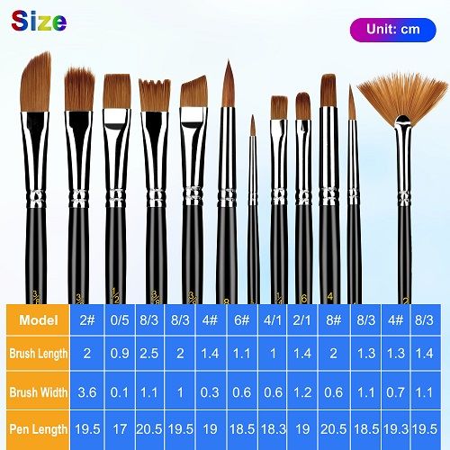 Paint Brushes Set, 18pcs Wooden Handles Artist Brushes with Art Brush Case for Oil Painting