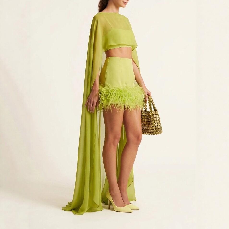 Free delivery of high-quality 2026 new summer women's clothing hot selling casual three piece set shawl short skirt