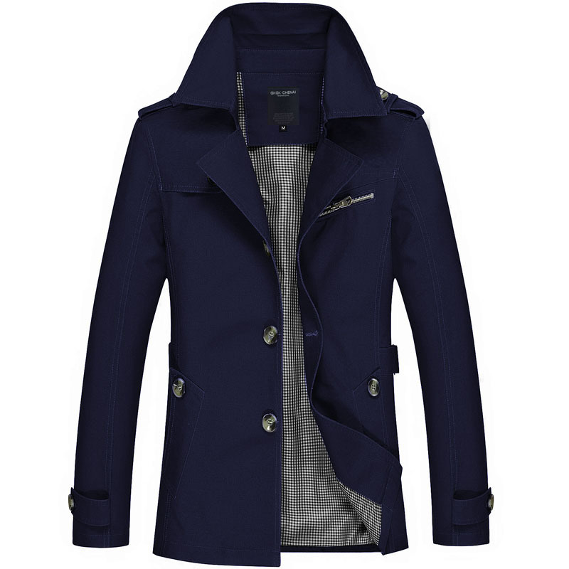 New Top Men's Cotton Large Size Medium Long Jacket Men's Casual Solid Color Jacket Men's
