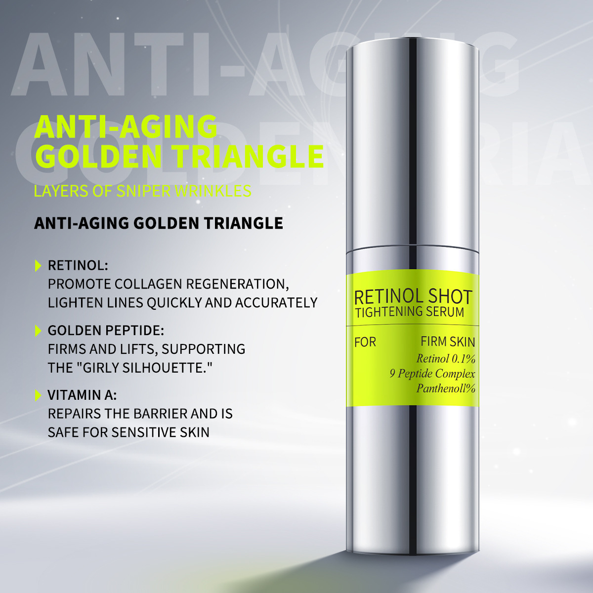 Retinol Panthenol 1% Eye Cream & Essence Set, Vitamin C Moisturizing Firming Eye Care, For Dark Circles Fine Lines Daily Use