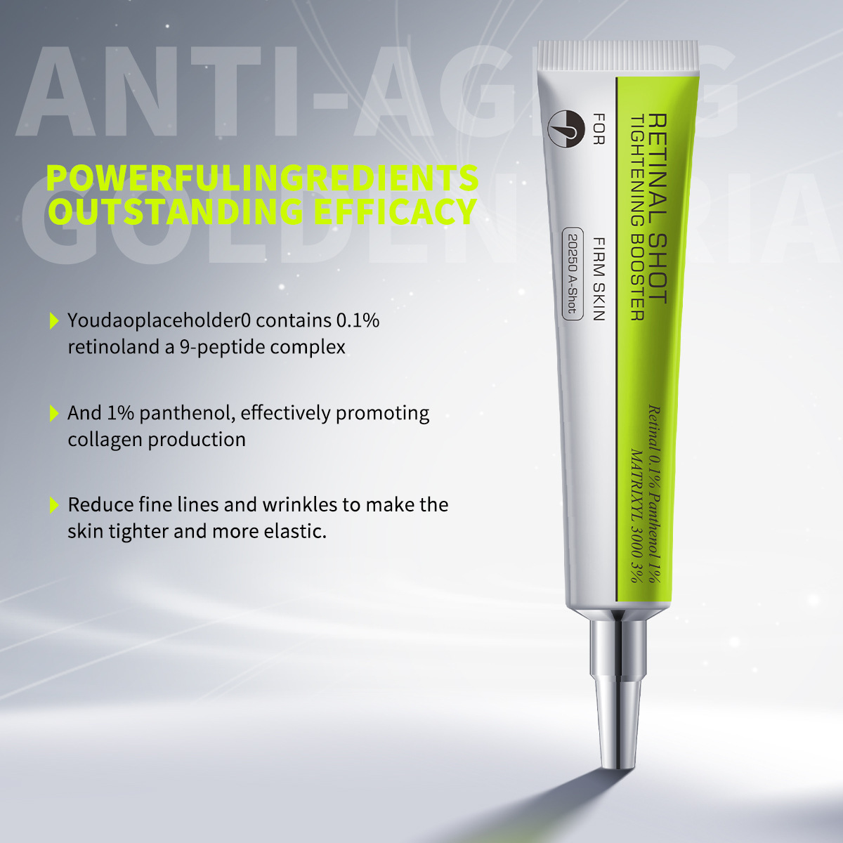 Retinol Panthenol 1% Eye Cream & Essence Set, Vitamin C Moisturizing Firming Eye Care, For Dark Circles Fine Lines Daily Use