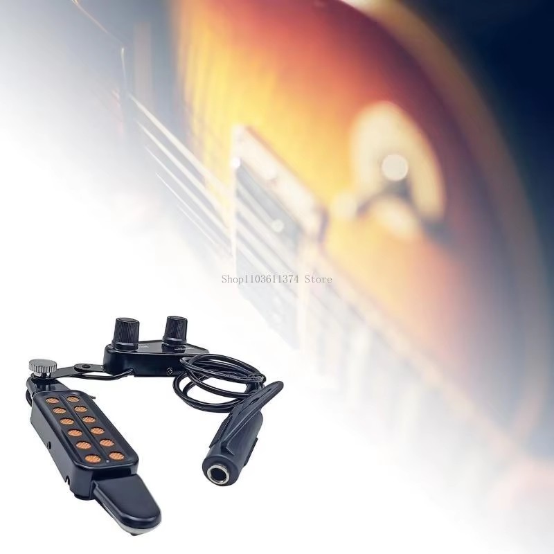 Acoustic Guitar Pickup with Volumes Tone Tuner 12 Sound Hole Pickup Transducer Musical Instruments Accessories