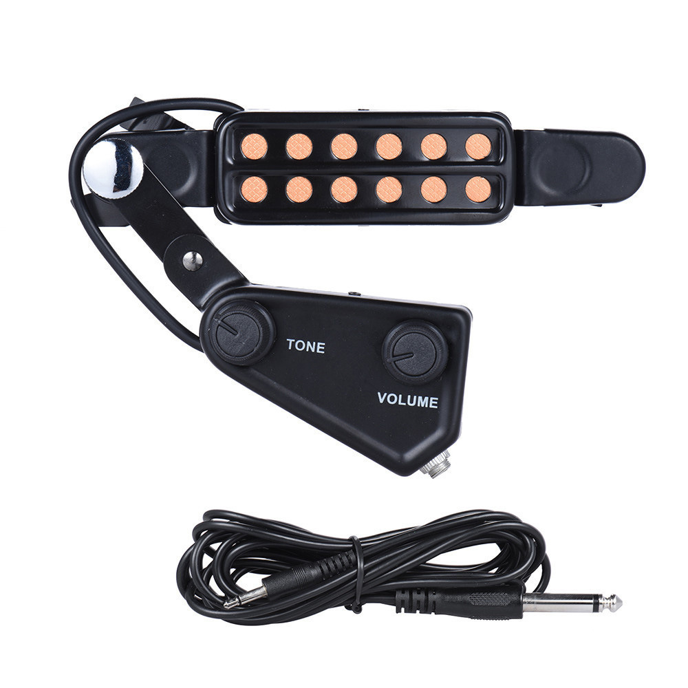 Acoustic Guitar Pickup with Volumes Tone Tuner 12 Sound Hole Pickup Transducer Musical Instruments Accessories