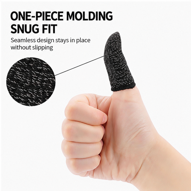 Popular game finger cots, touch screen silver fiber breathable and sweat proof mobile game finger cots