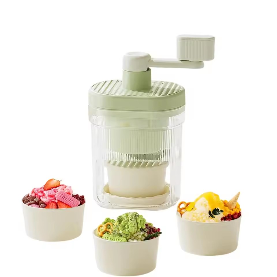 Shaved Ice Machine Small Manual Ice Crusher Home Hand-cranked Machine Making Smoothie Machine Practical Portable Ice Cream Tools