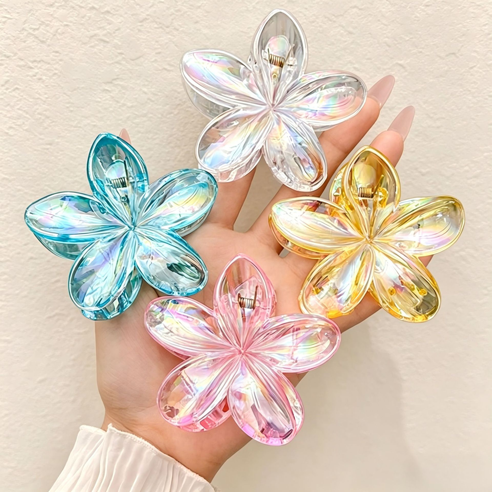 Gradient color Bauhinia flower large size grab clip explosive egg flower  hair clip flower shark clip side grab hair accessory