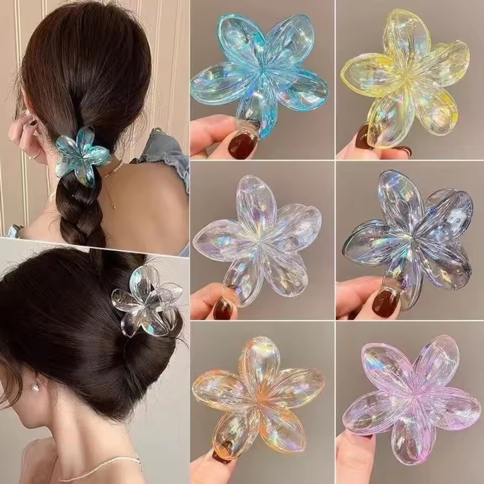 Gradient color Bauhinia flower large size grab clip explosive egg flower  hair clip flower shark clip side grab hair accessory