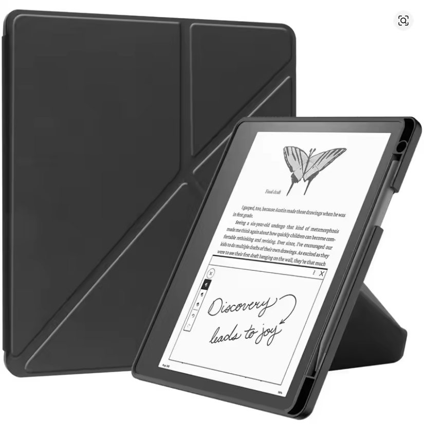 For Kindle Scribe 2024 Case 10.2 inch PU Leather Multi-folding Stand Smart Auto Wake Sleep Ebook Cover Funda with Pencil Holder