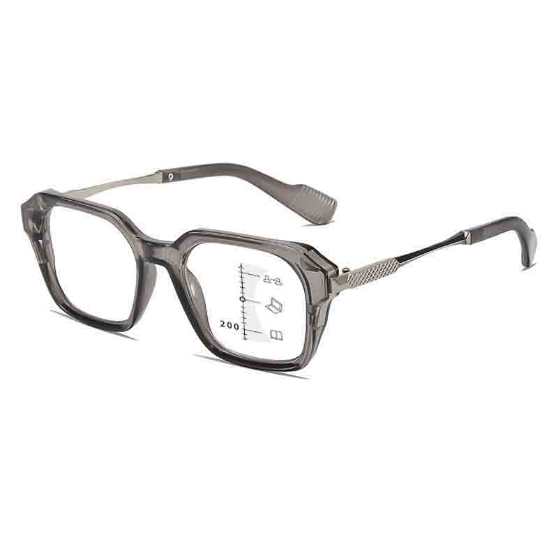 2026 Retro Square-Frame Multifocal Presbyopia Glasses Classic Thick Large-Frame Blue Light-Blocking Glasses with Plus Diopters