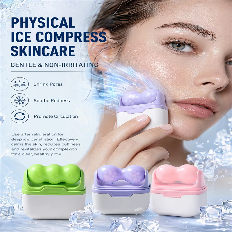 Double Head Ice Roller for Face Blue Pink Purple Green Reusable Beauty Skin Lifting Tool Skin Tightening W/V Shaped