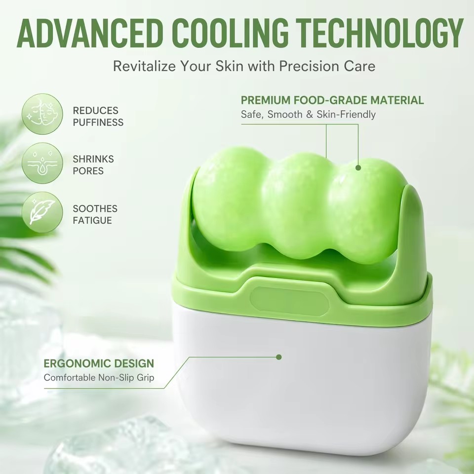 Double Head Ice Roller for Face Blue Pink Purple Green Reusable Beauty Skin Lifting Tool Skin Tightening W/V Shaped