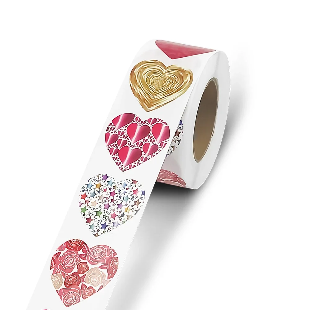 500pcs 1inch Red Heart Stickers for Valentine's Day Baking Packaging Sticker Envelope Seals Love Decorative Sticker
