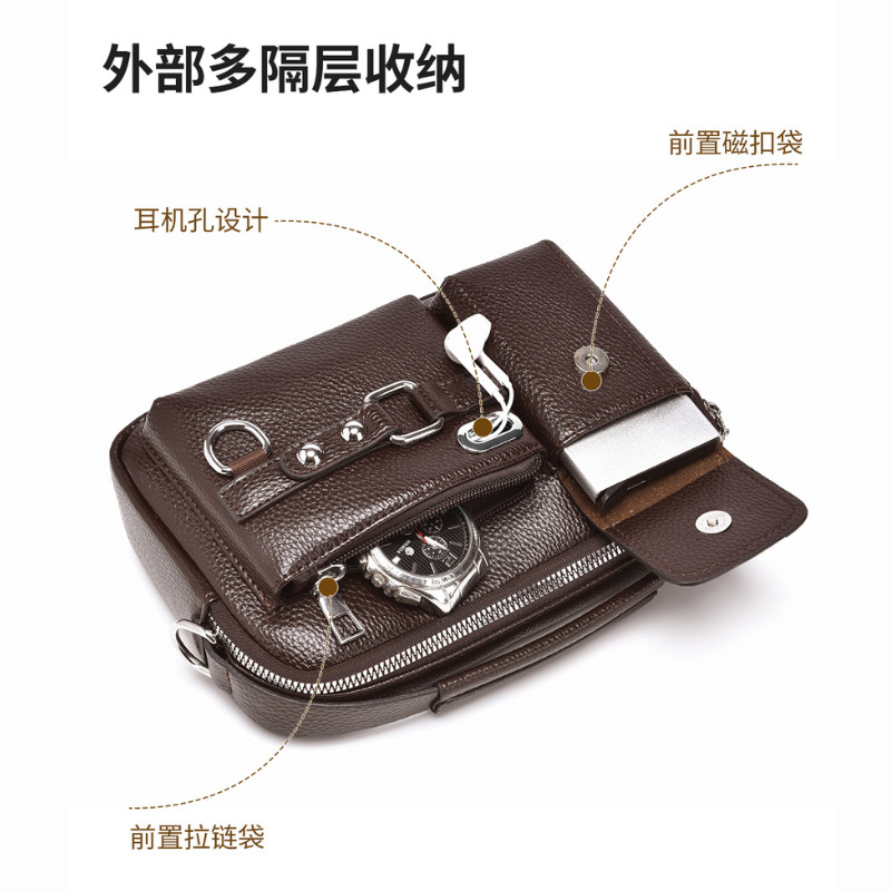 New men's crossbody bag with high-end feel large capacity mailman bag men's bag multifunctional and simple single  crossbody bag