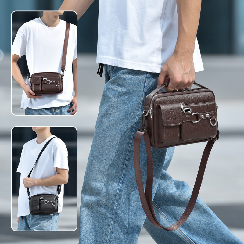 New men's crossbody bag with high-end feel large capacity mailman bag men's bag multifunctional and simple single  crossbody bag