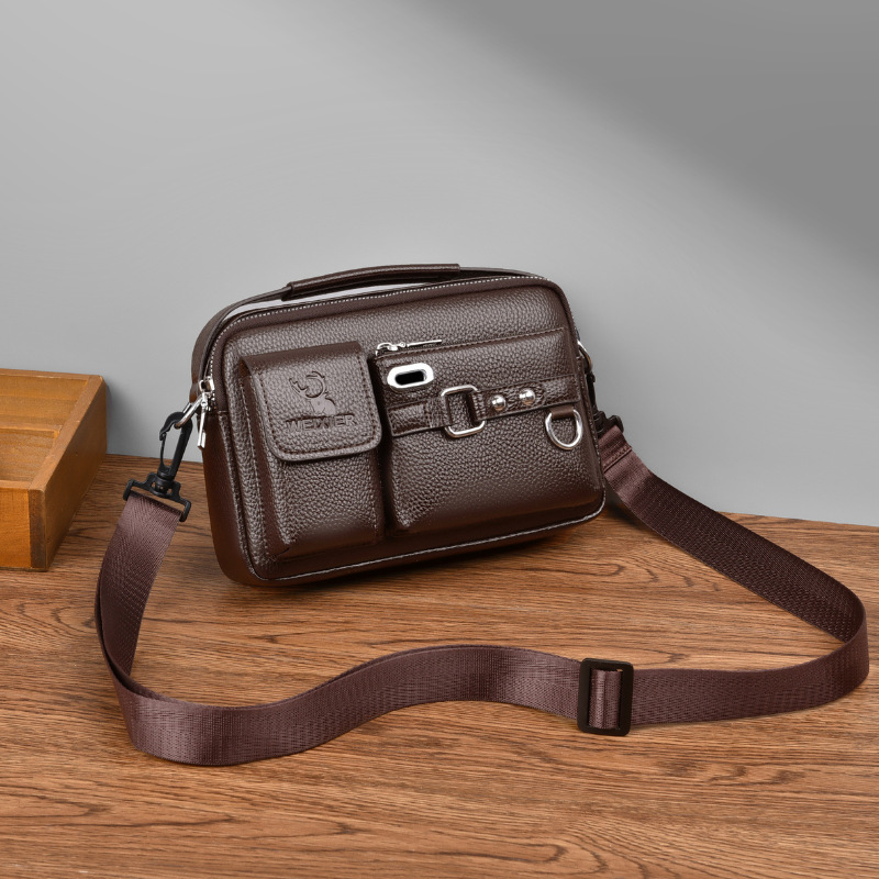 New men's crossbody bag with high-end feel large capacity mailman bag men's bag multifunctional and simple single  crossbody bag