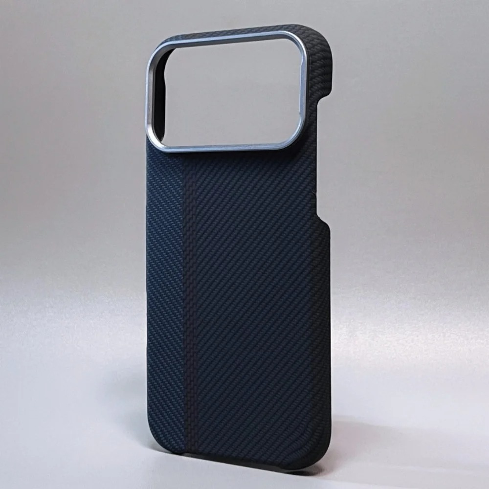 Premium Carbon Fiber iPhone Case - Metal Frame Hard Cover for iPhone 17/16/15/14/13 Pro Max