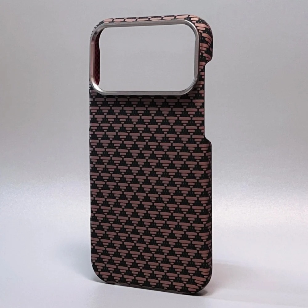 Premium Carbon Fiber iPhone Case - Metal Frame Hard Cover for iPhone 17/16/15/14/13 Pro Max
