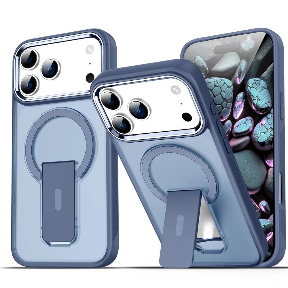 MagSafe Folding Stand iPhone Case - Luxury Magnetic Cover for iPhone 17-11