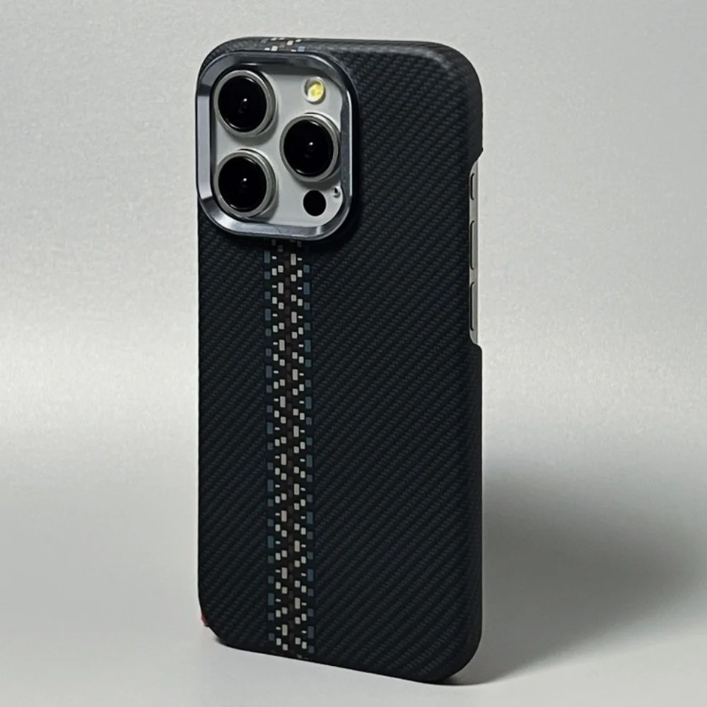 Premium Carbon Fiber iPhone Case - Metal Frame Hard Cover for iPhone 17/16/15/14/13 Pro Max