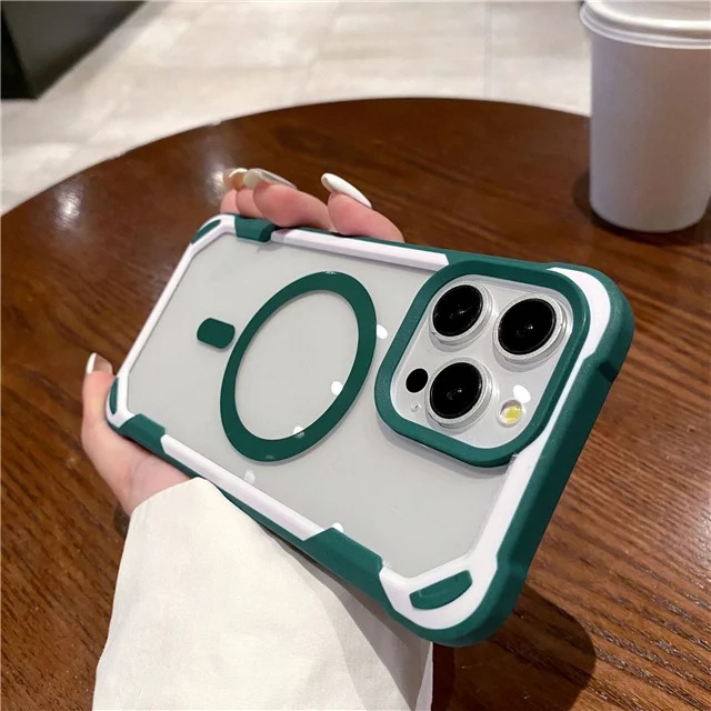For iPhone 15 Pro Max Luxury Magsafe Magnetic Silicone Frame Phone Case For iPhone 11 12 13 14 15Pl