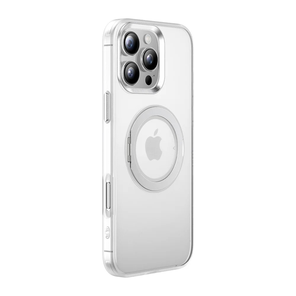 Magnetic Kickstand Case for iPhone 14/15/16 Pro Max - Matte Translucent