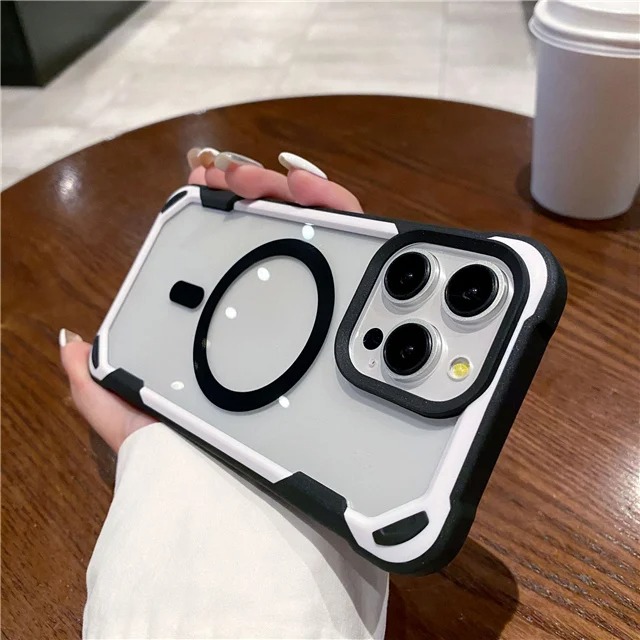 For iPhone 15 Pro Max Luxury Magsafe Magnetic Silicone Frame Phone Case For iPhone 11 12 13 14 15Pl