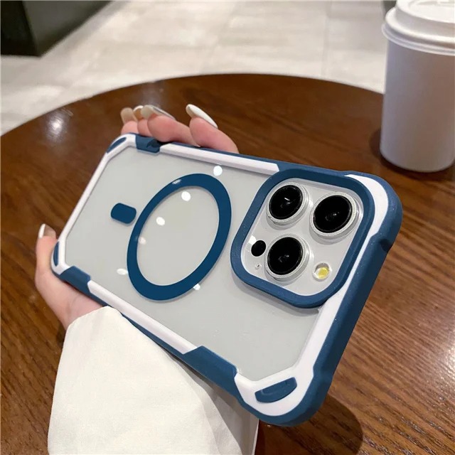 For iPhone 15 Pro Max Luxury Magsafe Magnetic Silicone Frame Phone Case For iPhone 11 12 13 14 15Pl