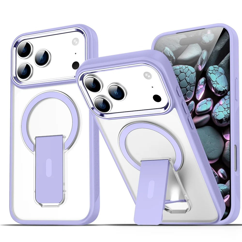 MagSafe Folding Stand iPhone Case - Luxury Magnetic Cover for iPhone 17-11