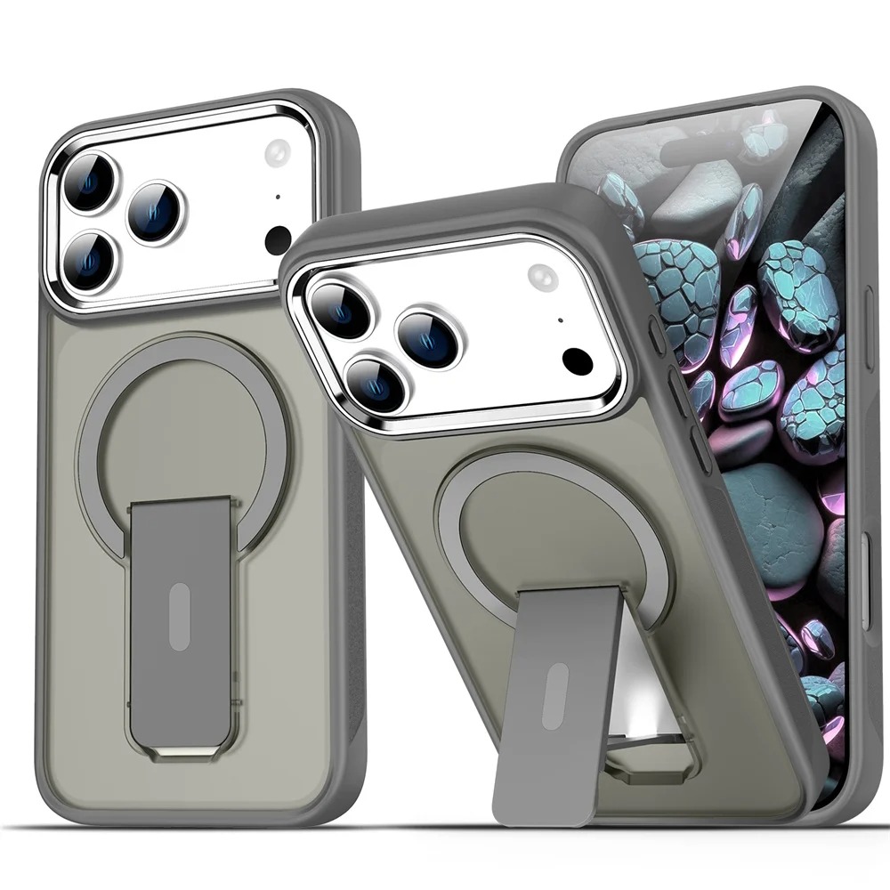 MagSafe Folding Stand iPhone Case - Luxury Magnetic Cover for iPhone 17-11
