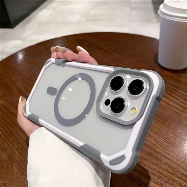 For iPhone 15 Pro Max Luxury Magsafe Magnetic Silicone Frame Phone Case For iPhone 11 12 13 14 15Pl