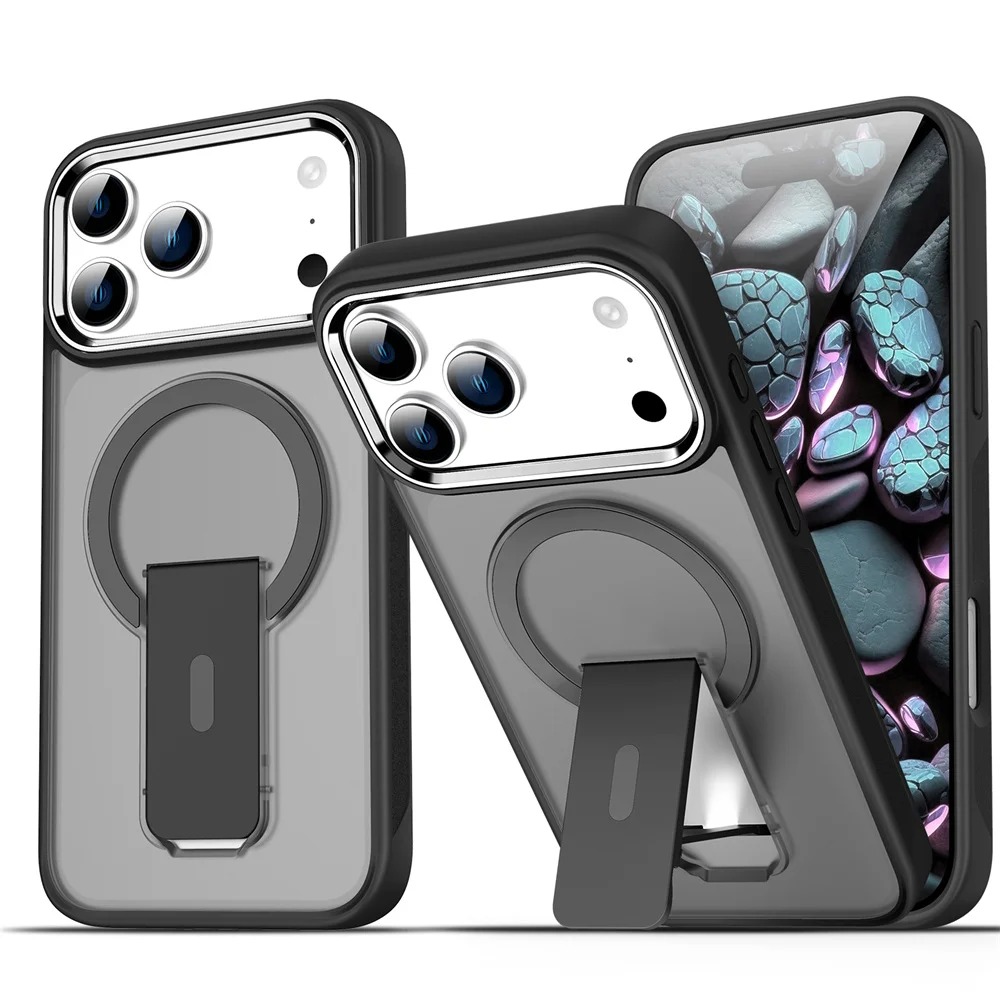 MagSafe Folding Stand iPhone Case - Luxury Magnetic Cover for iPhone 17-11