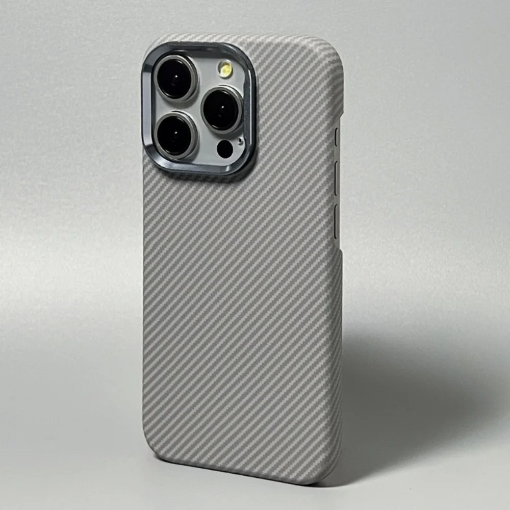 Premium Carbon Fiber iPhone Case - Metal Frame Hard Cover for iPhone 17/16/15/14/13 Pro Max
