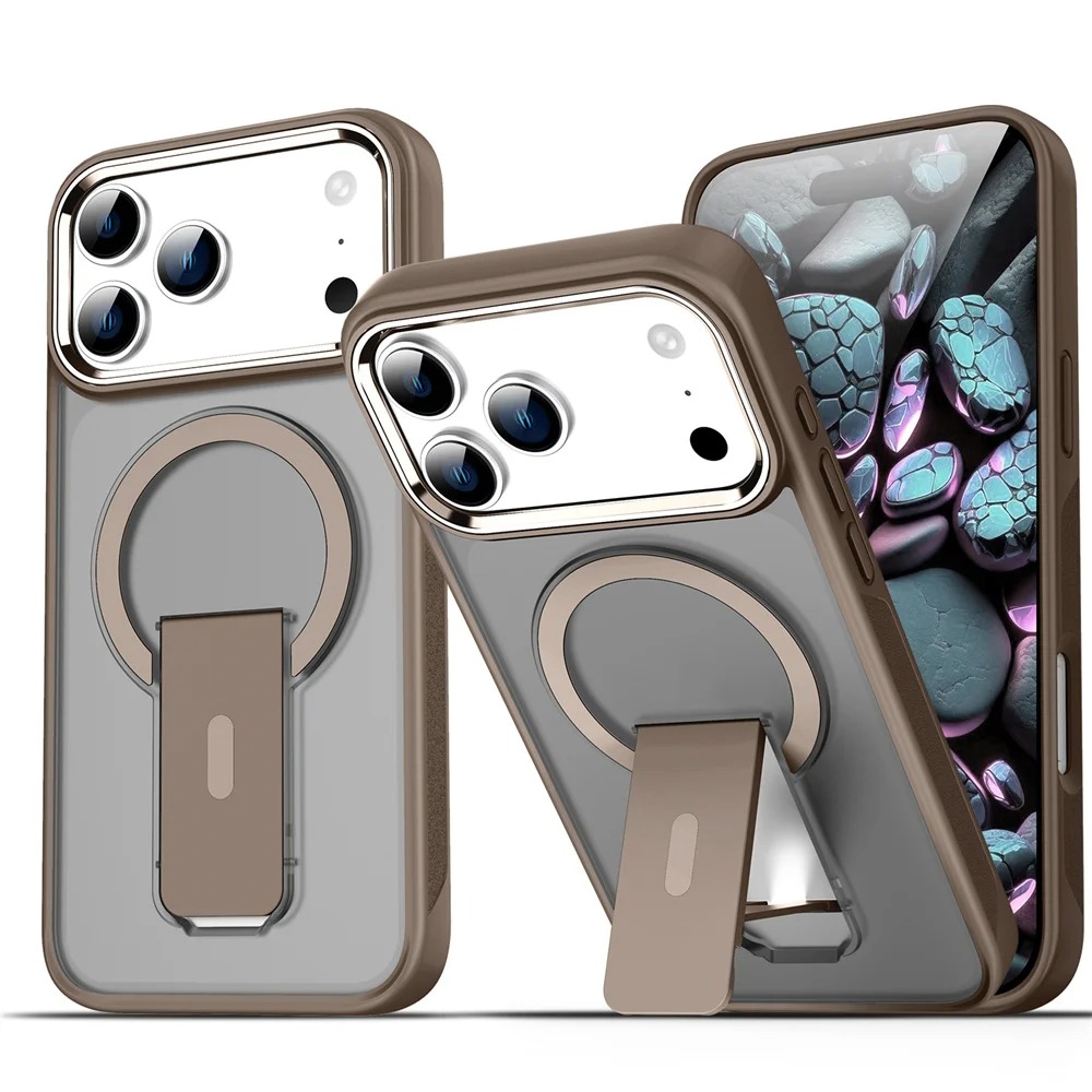 MagSafe Folding Stand iPhone Case - Luxury Magnetic Cover for iPhone 17-11