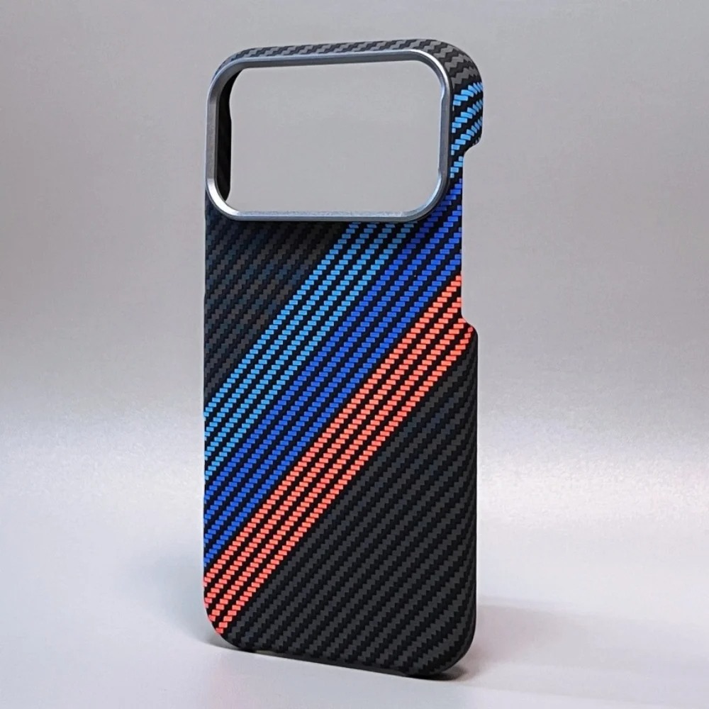 Premium Carbon Fiber iPhone Case - Metal Frame Hard Cover for iPhone 17/16/15/14/13 Pro Max