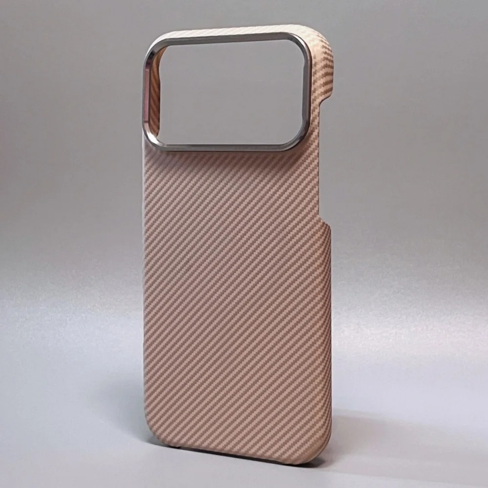 Premium Carbon Fiber iPhone Case - Metal Frame Hard Cover for iPhone 17/16/15/14/13 Pro Max