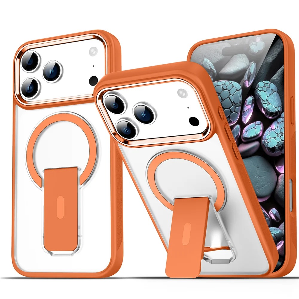 MagSafe Folding Stand iPhone Case - Luxury Magnetic Cover for iPhone 17-11