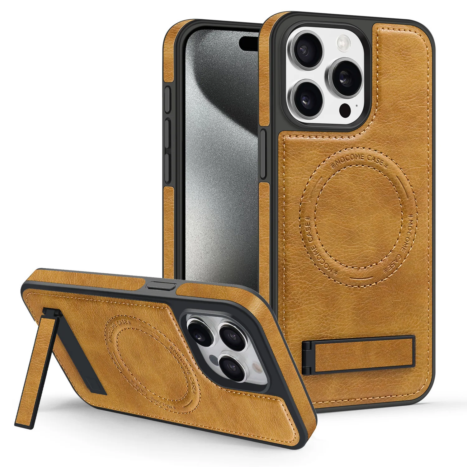 Magnetic Leather Shockproof Case for iPhone & Samsung S24 Ultra