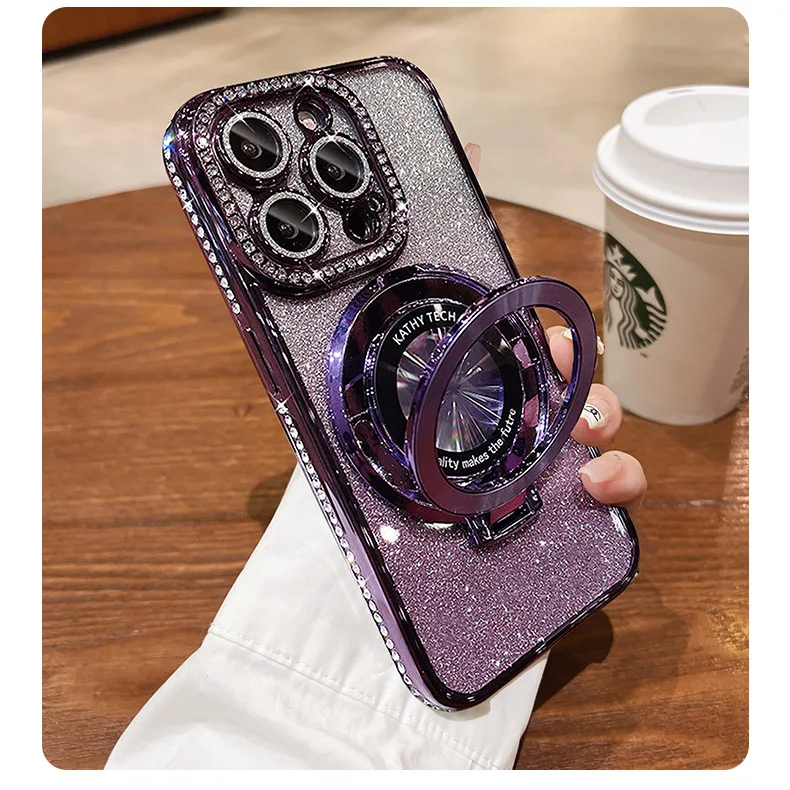 Luxury Gradient Glitter Diamond-Plated Magnetic