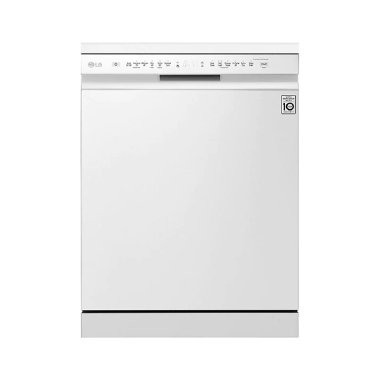 LG 14 Place Settings Free Standing Dishwasher | QuadWash™, White, Inverter DD [DFB512FW]