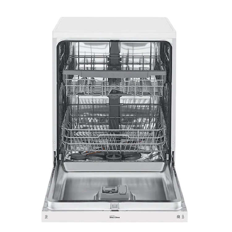 LG 14 Place Settings Free Standing Dishwasher | QuadWash™, White, Inverter DD [DFB512FW]