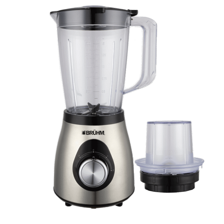 Bruhm 500W 2-in-1 Stainless Steel Jar Blender w/ Unbreakable Jar| 1.5L, Full Copper Motor [BBP-15500PSM]