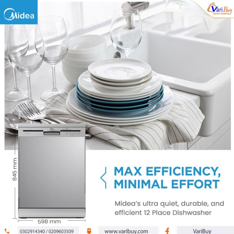 Midea Freestanding 12 Place Dishwasher| Inverter Quattro [WQP12-5203]