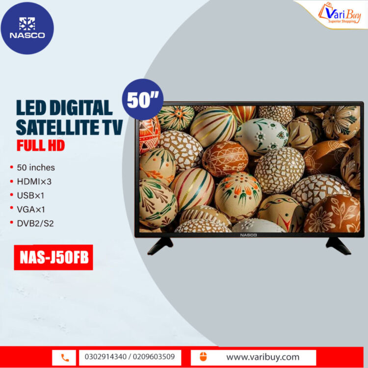 Nasco 50″ Full HD Digital Satellite LED TV [NAS-J50FBFL]