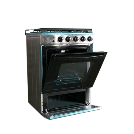 Nasco 4 Burner 60cm×60cm Gas Cooker w/ Grill|  Auto Ignition, Stainless Steel [LME60I]